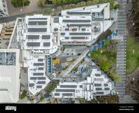 Aerial View Of The Ucsd Student Center With Solar Panels On The Roof Aerial View Of The Ucsd Student Center With Solar Panels On The Roof