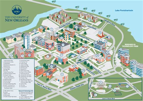 Campus Map The University Of New Orleans Campus Map The University Of New Orleans