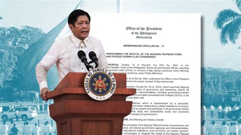 Marcos Requires Bagong Pilipinas Hymn Pledge For Gov T Agencies State Marcos Requires Bagong Pilipinas Hymn Pledge For Gov T Agencies State