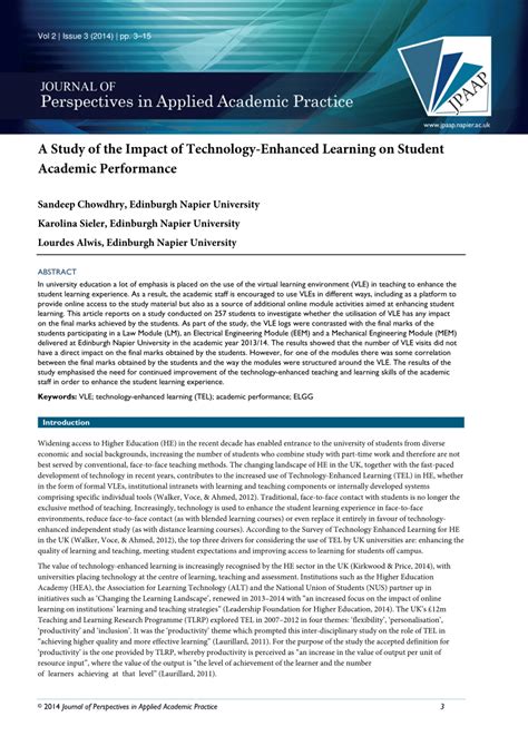 Pdf A Study Of The Impact Of Technology Enhanced Learning On Student Pdf A Study Of The Impact Of Technology Enhanced Learning On Student