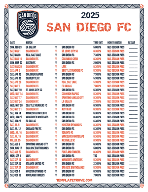 Printable2025 San Diego Fc Soccer Schedule Printable2025 San Diego Fc Soccer Schedule