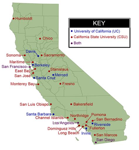 Uc Csu Admissions Csu Uc Systems Map Uc Csu Admissions Csu Uc Systems Map